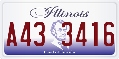 IL license plate A433416