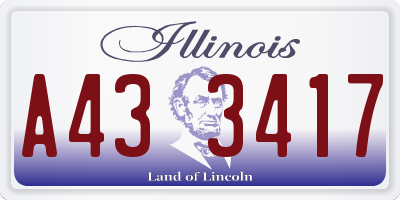 IL license plate A433417