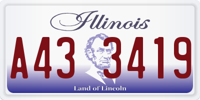 IL license plate A433419