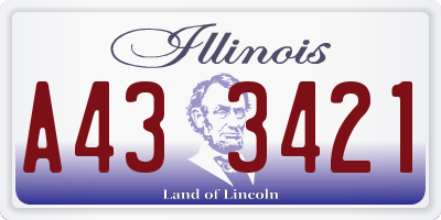 IL license plate A433421