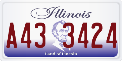 IL license plate A433424