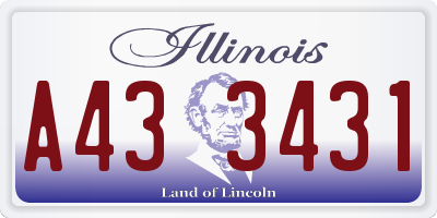 IL license plate A433431
