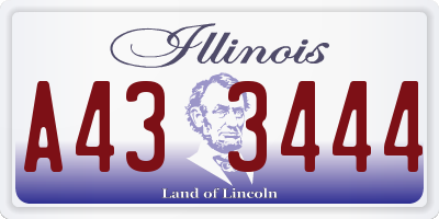 IL license plate A433444