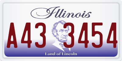 IL license plate A433454