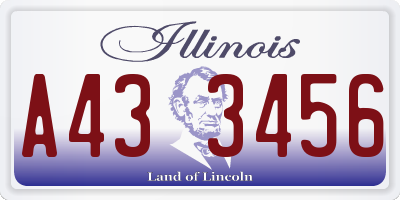 IL license plate A433456
