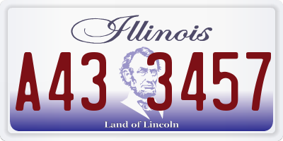 IL license plate A433457