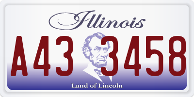 IL license plate A433458