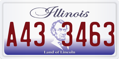 IL license plate A433463