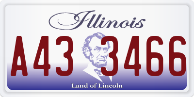 IL license plate A433466