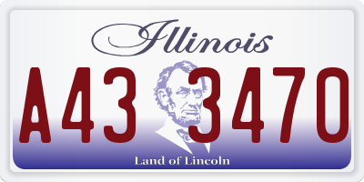 IL license plate A433470