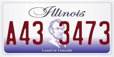 IL license plate A433473