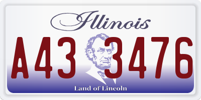 IL license plate A433476