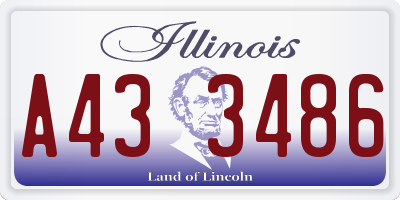 IL license plate A433486