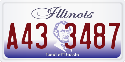 IL license plate A433487