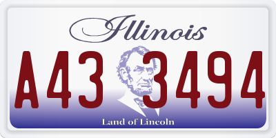 IL license plate A433494