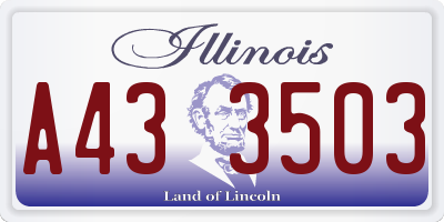 IL license plate A433503