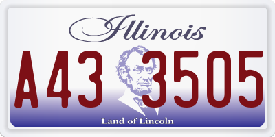 IL license plate A433505