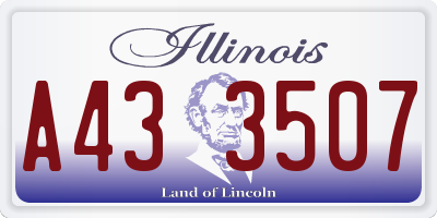 IL license plate A433507