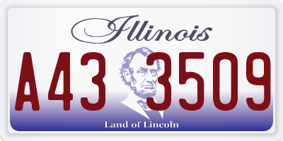 IL license plate A433509