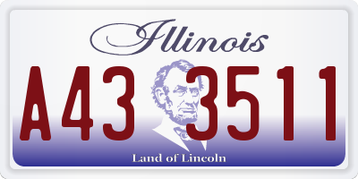 IL license plate A433511