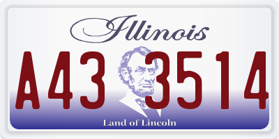 IL license plate A433514