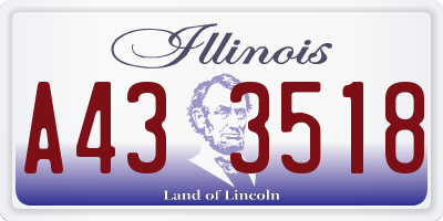 IL license plate A433518