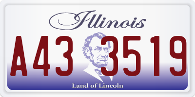 IL license plate A433519