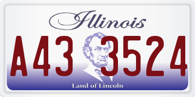 IL license plate A433524