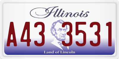 IL license plate A433531