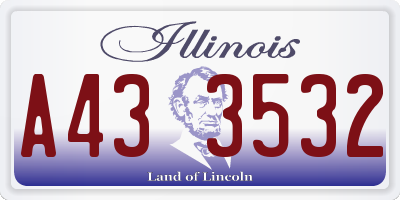 IL license plate A433532