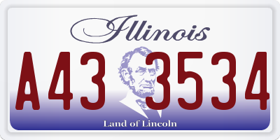 IL license plate A433534