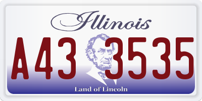IL license plate A433535