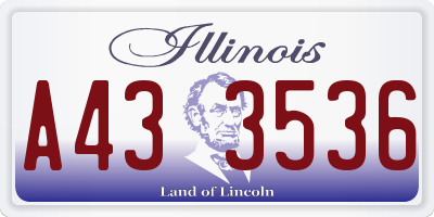 IL license plate A433536