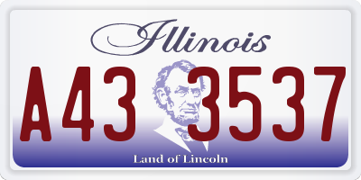 IL license plate A433537
