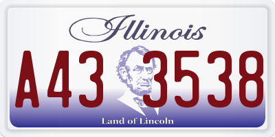 IL license plate A433538