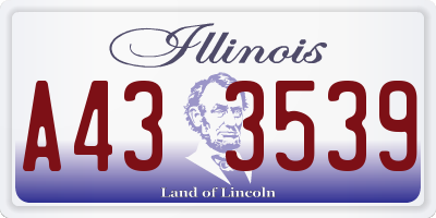 IL license plate A433539