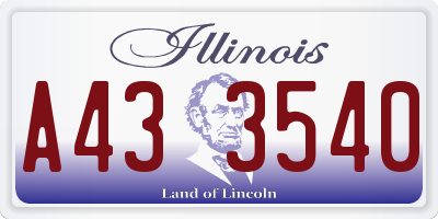 IL license plate A433540