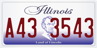 IL license plate A433543