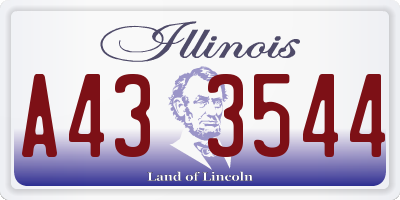 IL license plate A433544