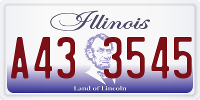 IL license plate A433545