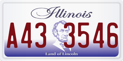 IL license plate A433546