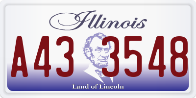 IL license plate A433548