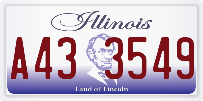 IL license plate A433549