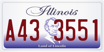 IL license plate A433551