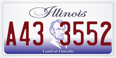 IL license plate A433552
