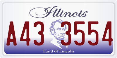 IL license plate A433554