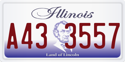 IL license plate A433557