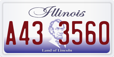 IL license plate A433560