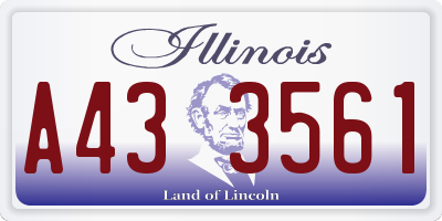IL license plate A433561