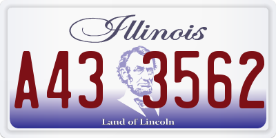 IL license plate A433562